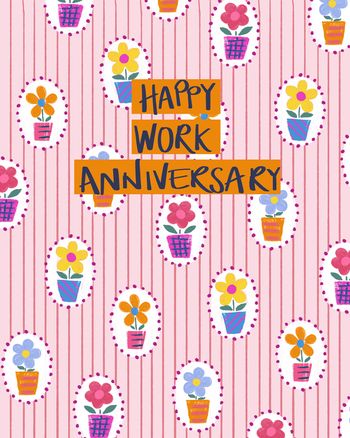 Use Whimsical Wallpaper - group anniversary ecard