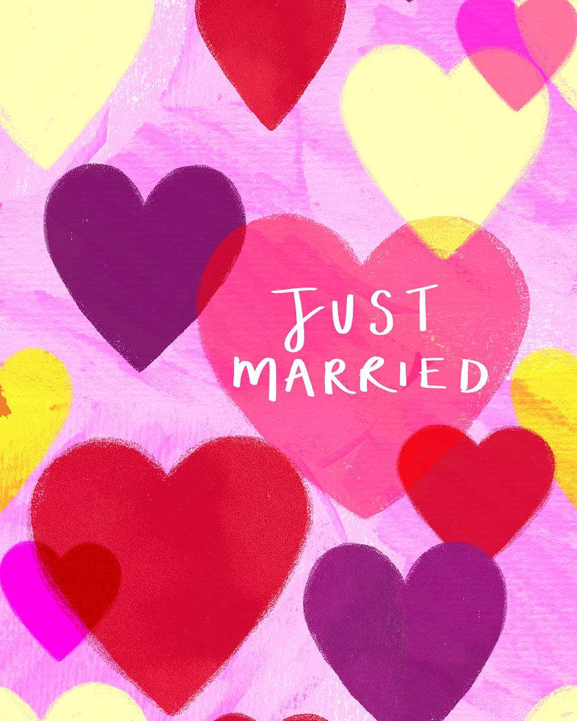 Card design "Heart explosion - group baby ecard"