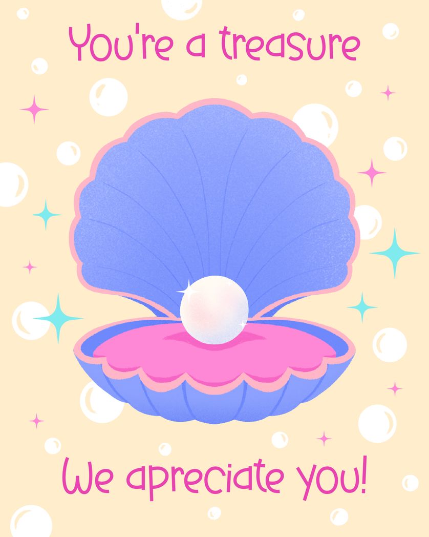 Card design "Rare treasure - group employee ecard"