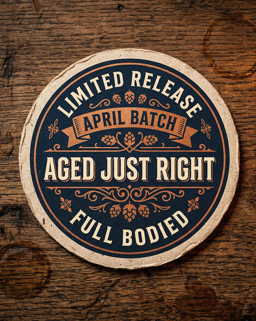 Card design "Real Ale April - group birthday ecard"