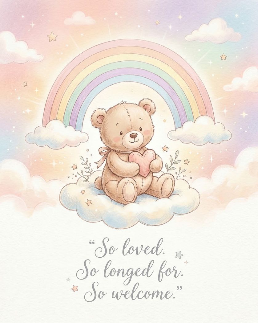 Card design "Rainbow Baby - group baby ecard"