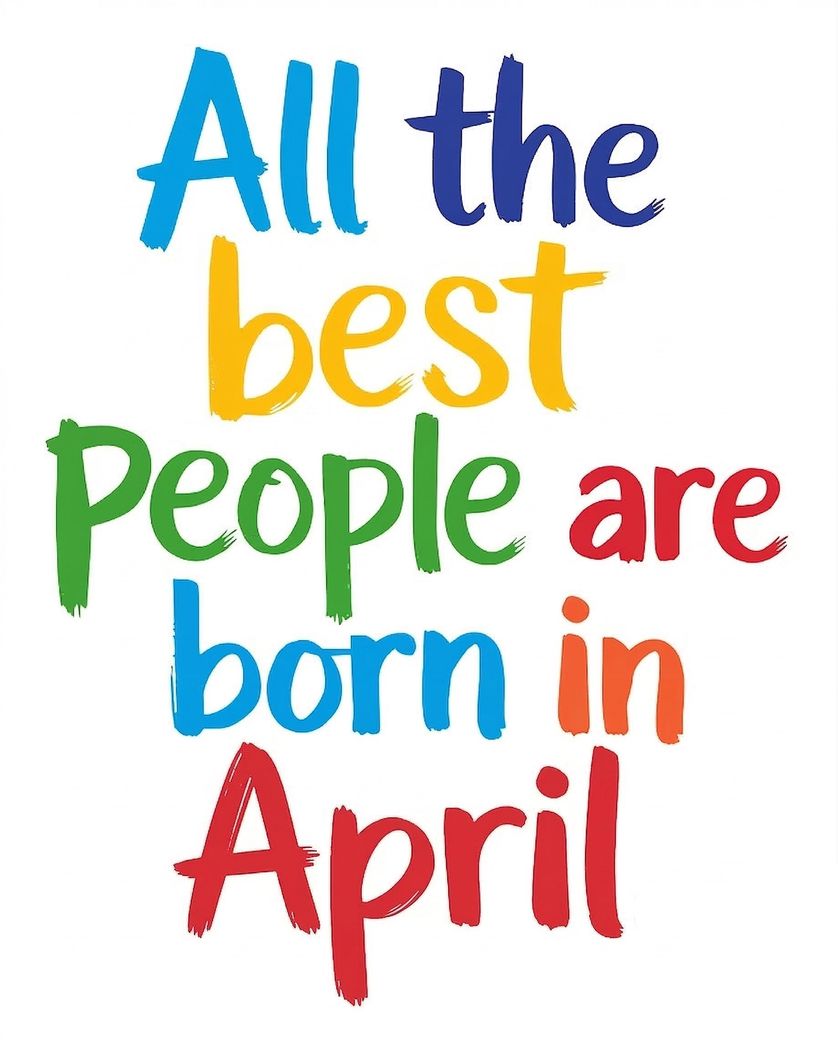 Card design "Bold Marker - group April birthday ecard"