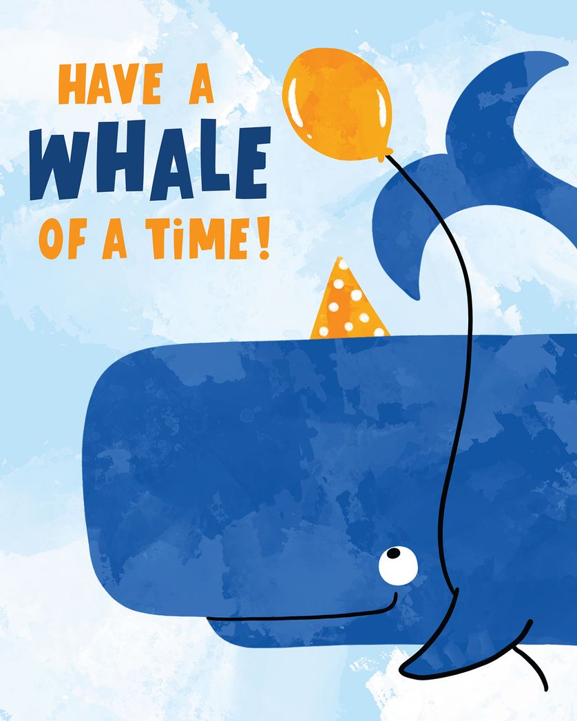 Card design "Whaley good time - group birthday ecard"