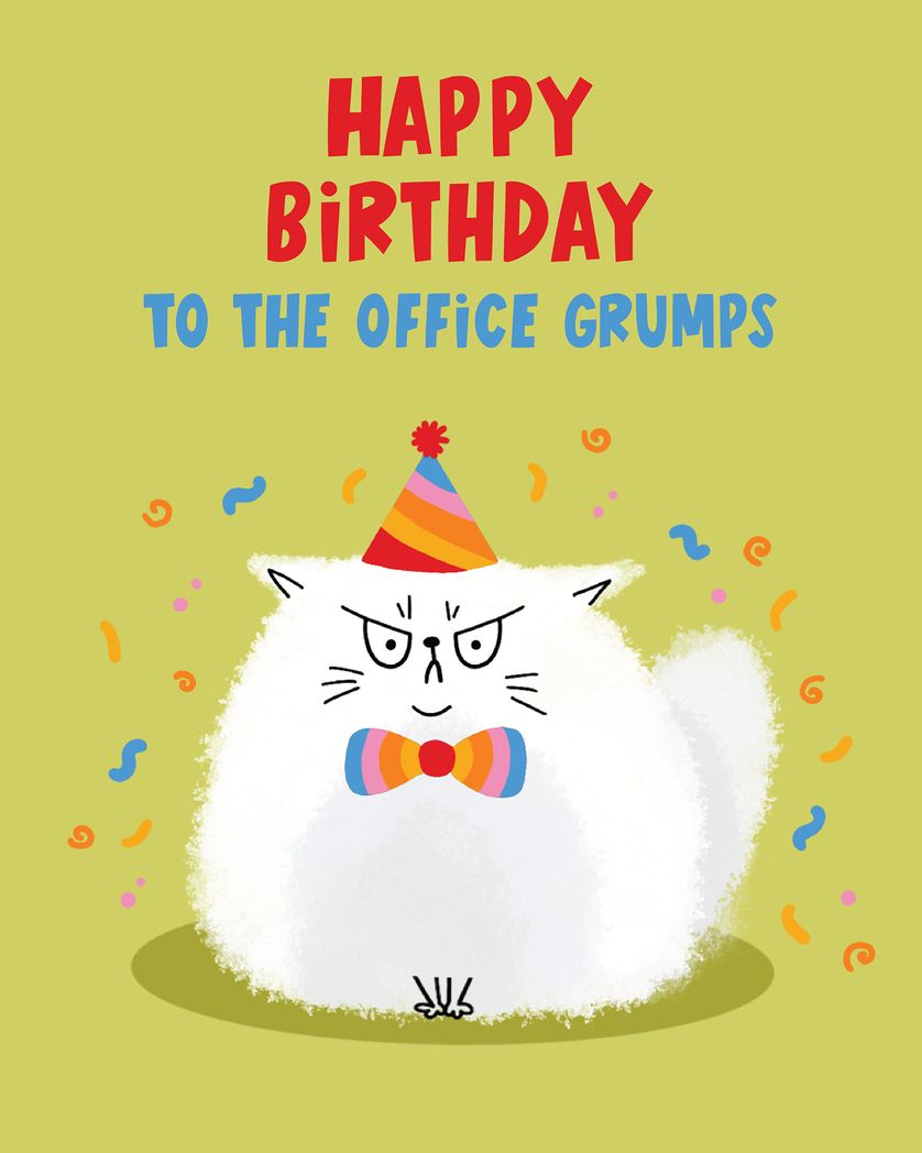 Card design "Grumpy chops - group birthday ecard"