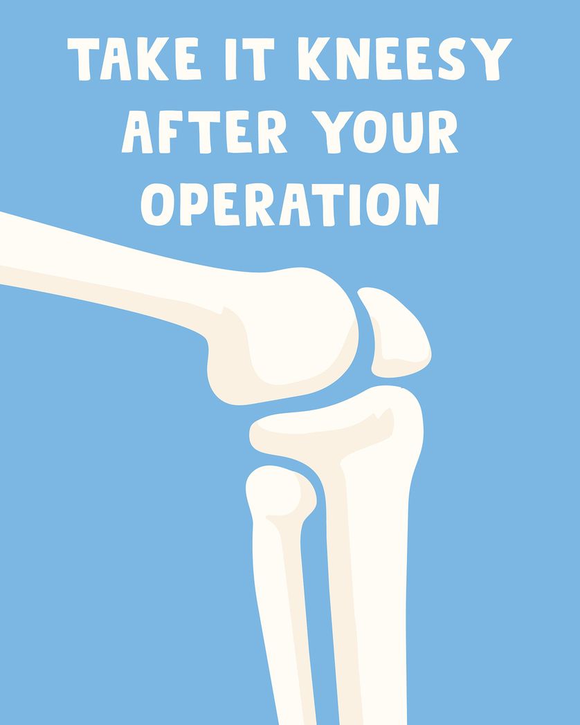 Card design "Knee replacement - group birthday ecard"