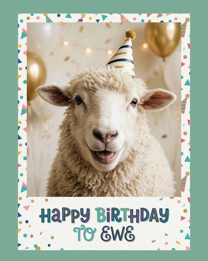 Card design "Party Sheep - group Birthday ecard"