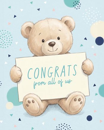 Use Blue bear- group baby ecard