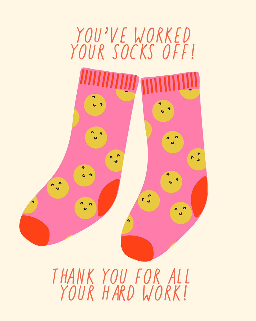 Card design "Working Socks - group admin day ecard"