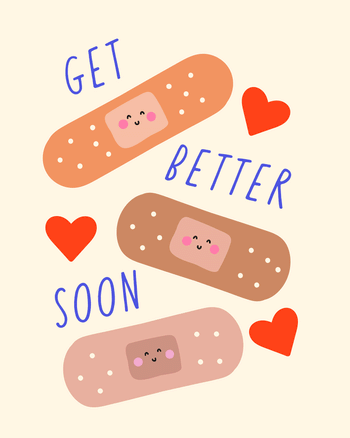 Use Bouncing bandaids - group get well ecard