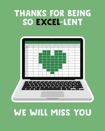 Use Excel-lent - group leaving ecard