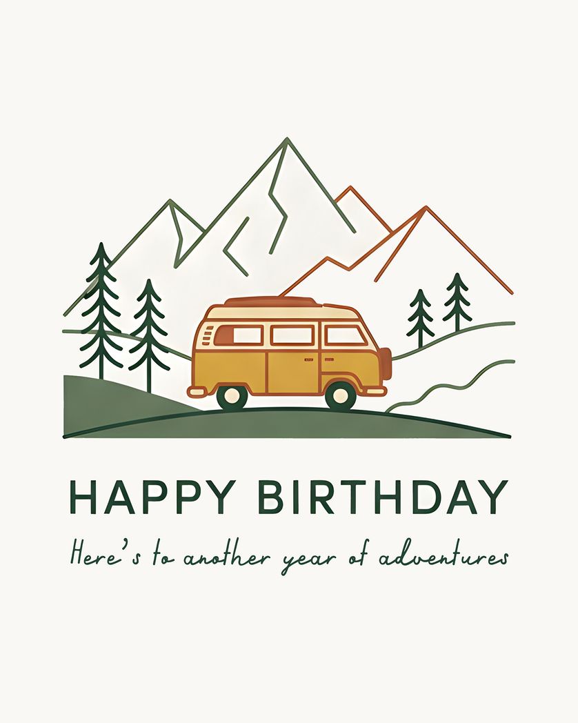 Card design "Camper years - group birthday ecard"