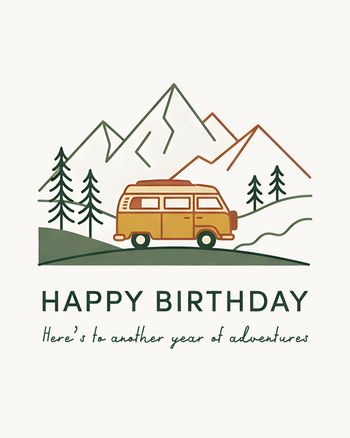 Use Camper years - group birthday ecard