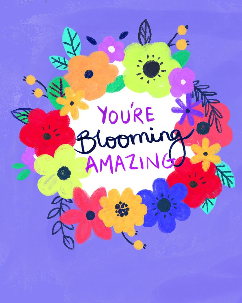 Card design "Amazing blooms - group admin ecard"