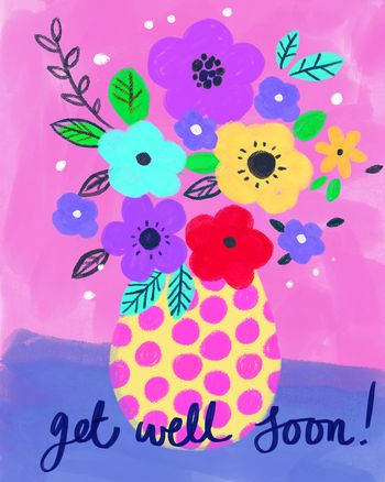 Use Lovely vase - group get well ecard