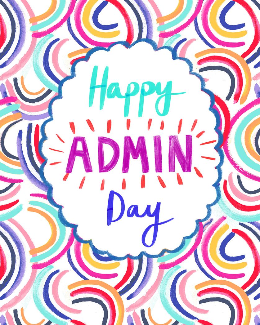 Card design "Happy Stripes - group admin day ecard"