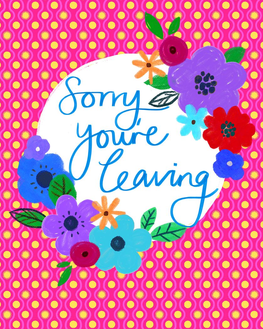 Card design "Jazzy Wreath - group leaving ecard"