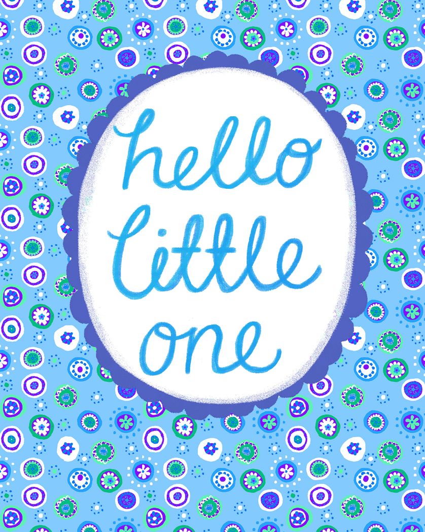 Card design "Ditzy Baby - group ecard"