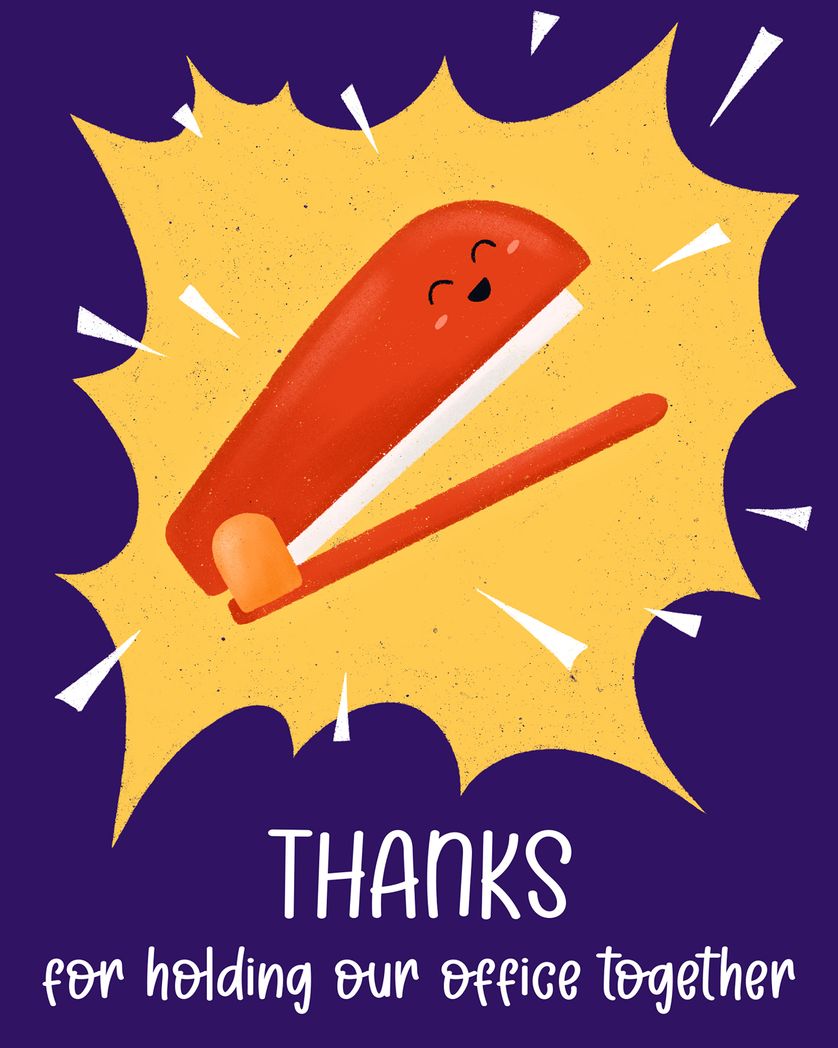 Card design "Stapler - group admin day card"