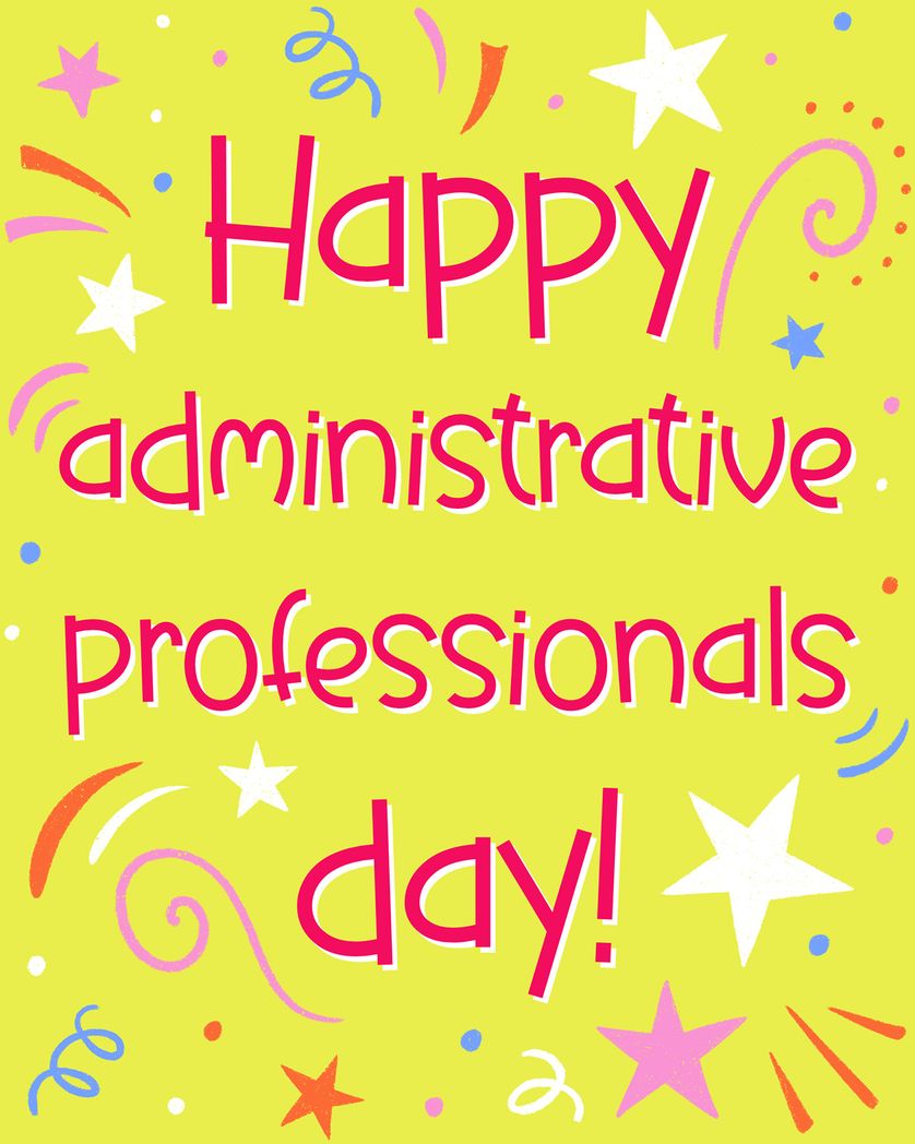 Card design "Happy Admin day - group ecard"