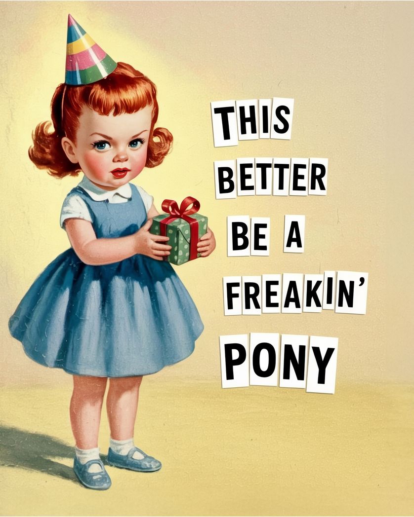 Card design "Sassy tiddler - group birthday ecard"