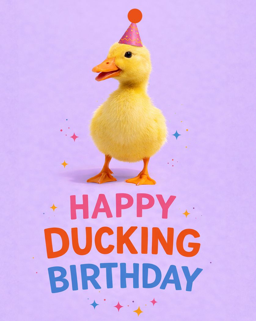 Card design "Ducking nora - group birthday ecard"