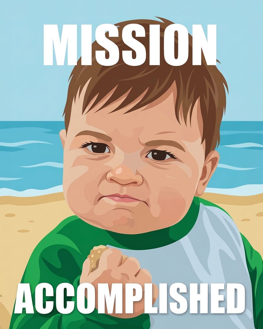 Card design "Meme baby - group leaving ecard"