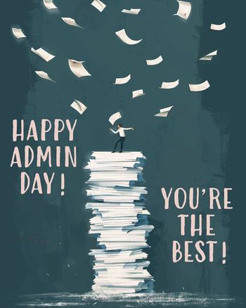 Use Stack of Paper - group admin day ecard