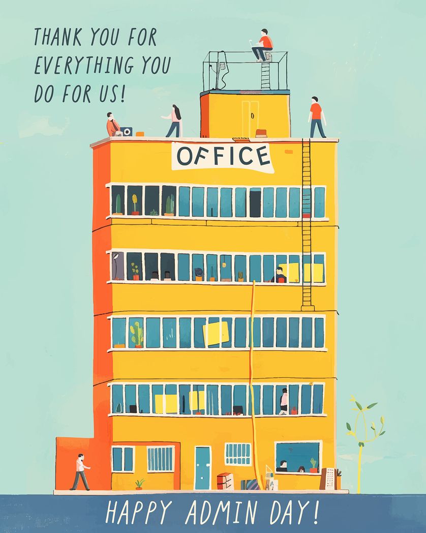 Card design "Office Block - Group Admin Day ecard"