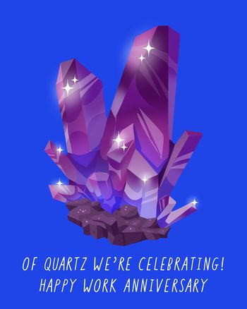 Use Crystal Tips - group anniversary ecard