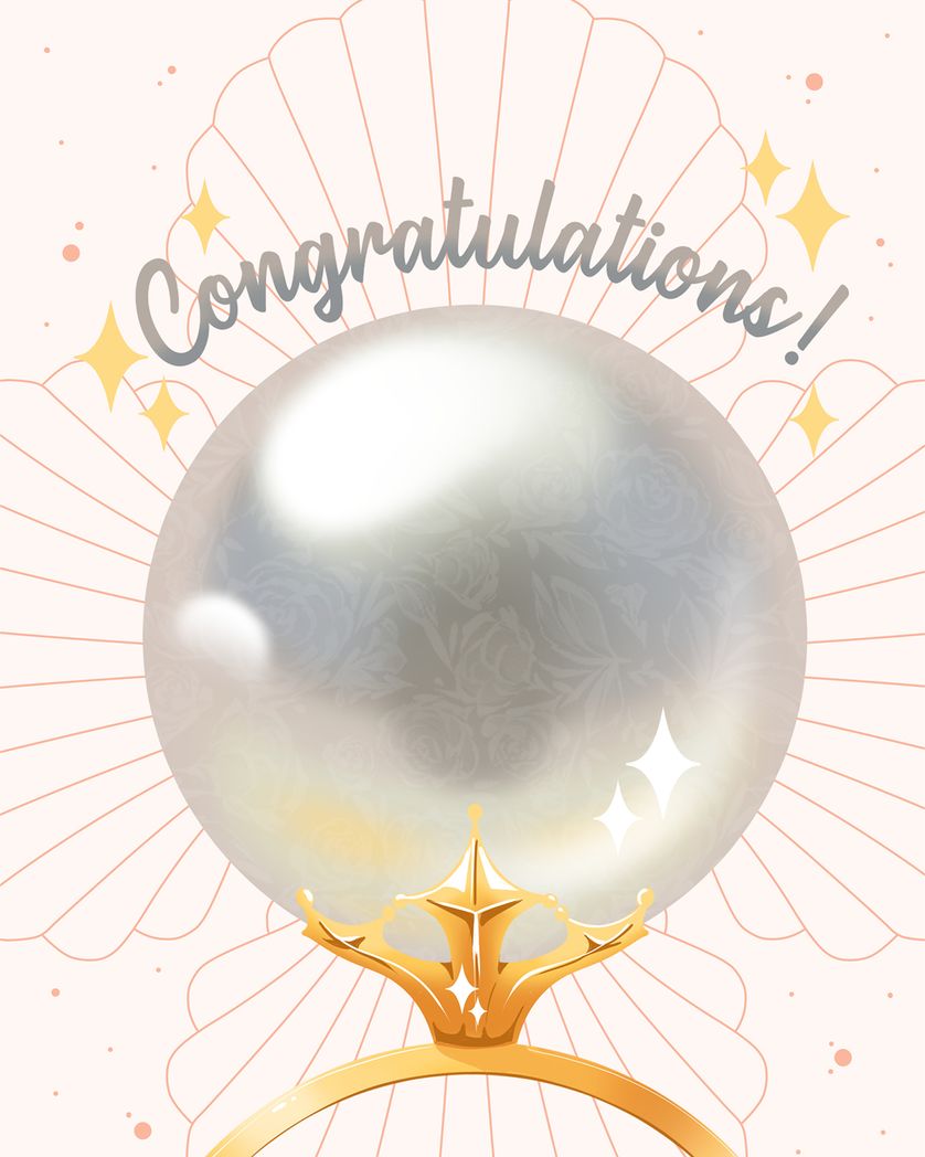 Card design "Pearly congrats - group wedding ecard"