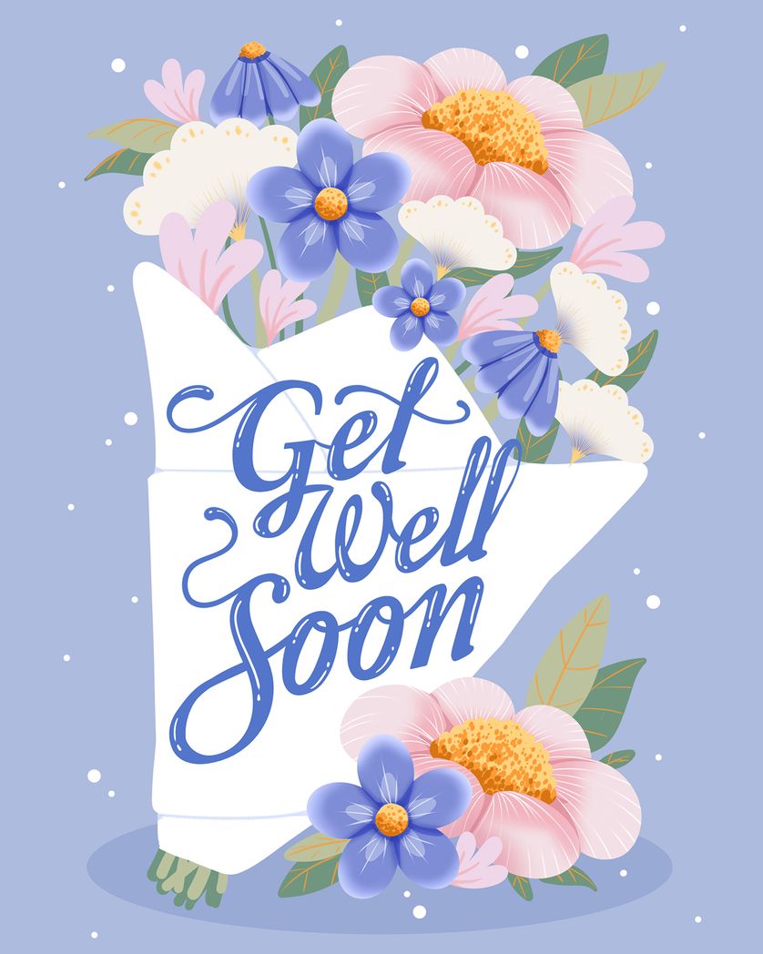 Card design "Pretty bouquet - group get well ecard"