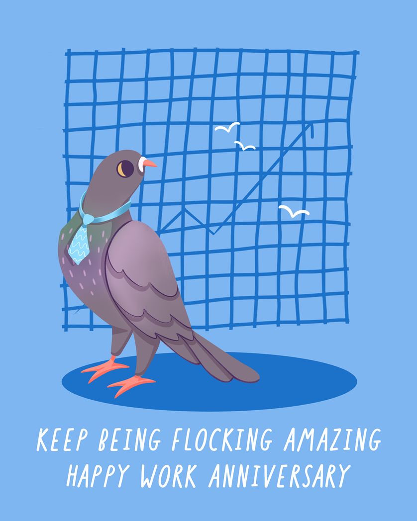 Card design "Flocking amazing - group anniversary ecard"