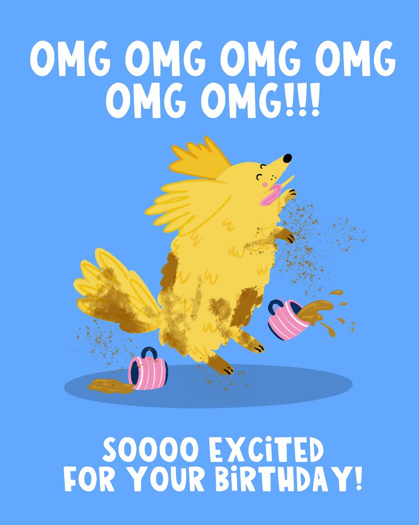 Card design "Zoomies - group birthday ecard"