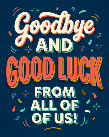 Use Waving with words - group leaving ecard