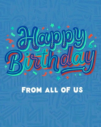Use Wordy Birthday - group ecard