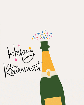Use Champagne burst - group retirement card