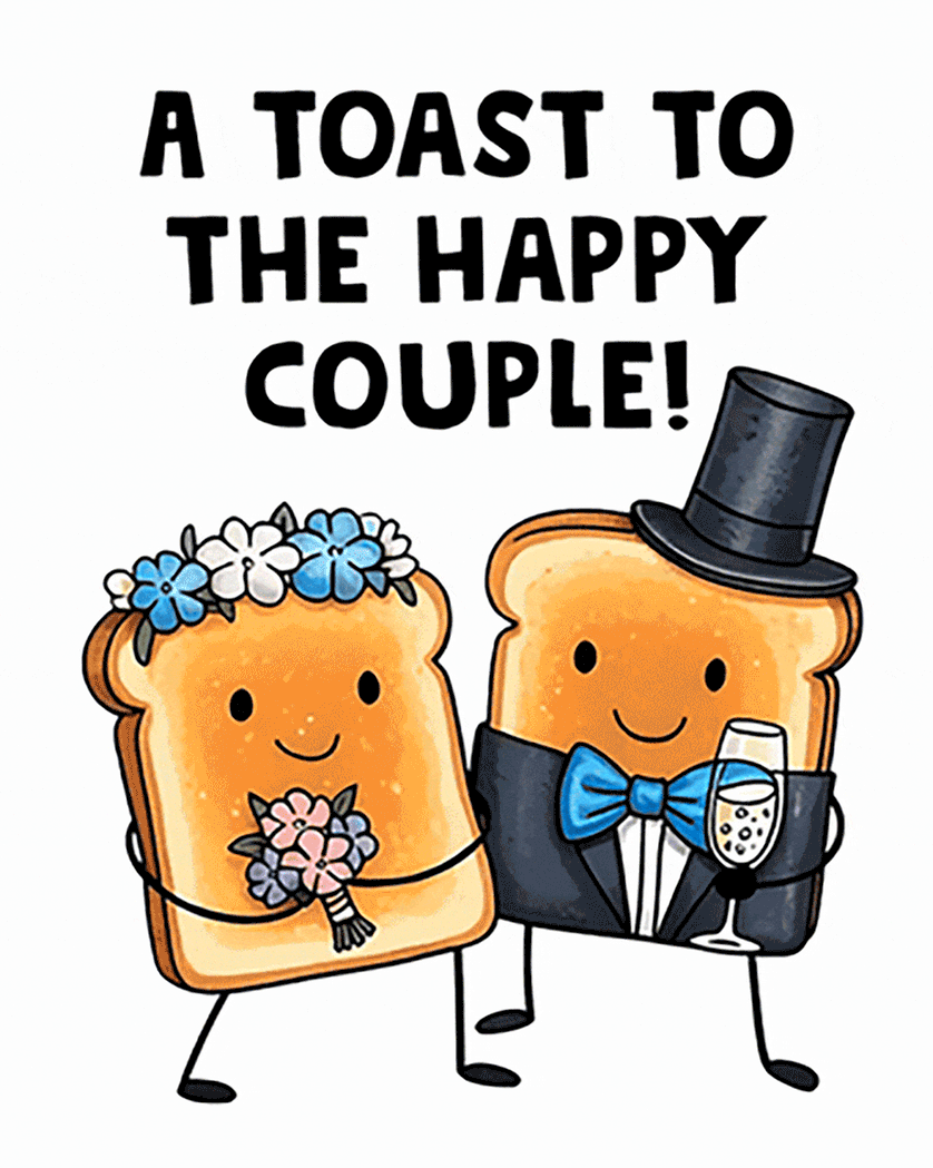Card design "Wedding toast - group wedding ecard"