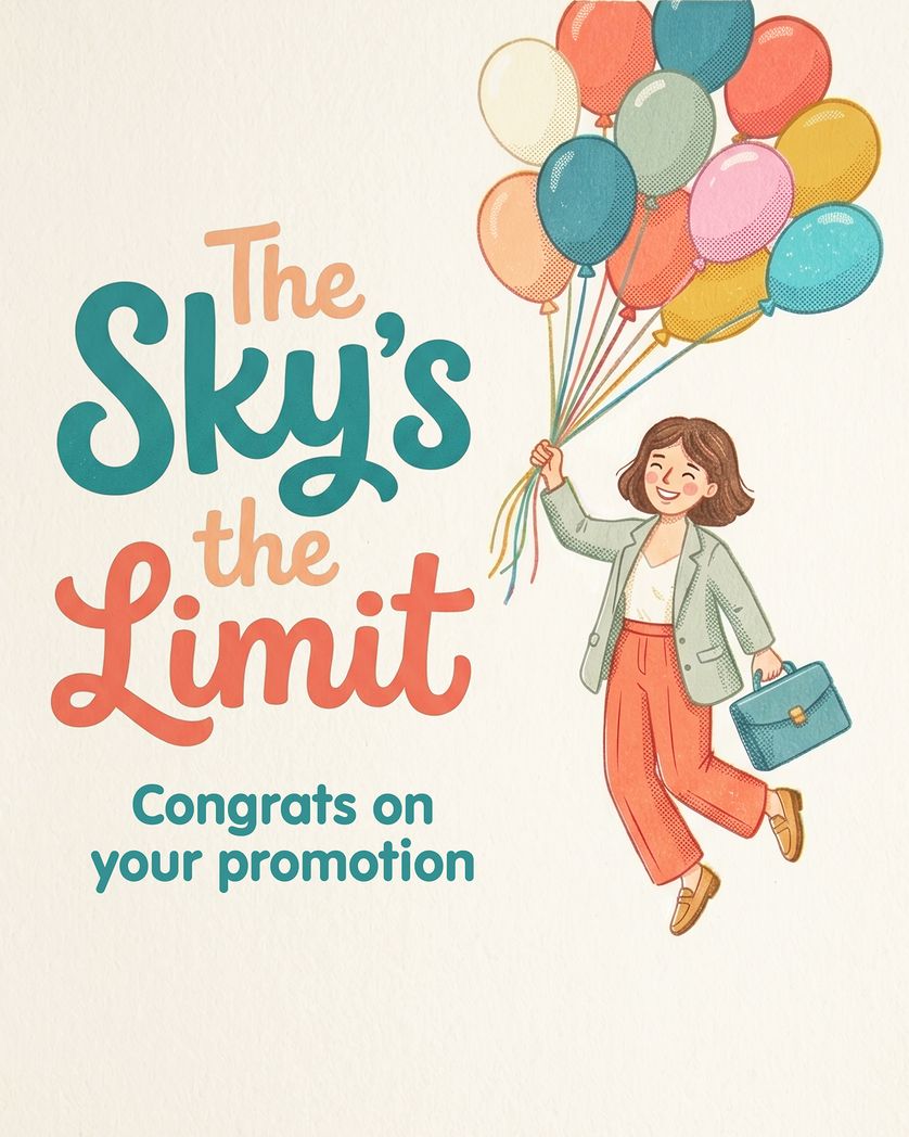 Card design "The only way is up - group promotion ecard"