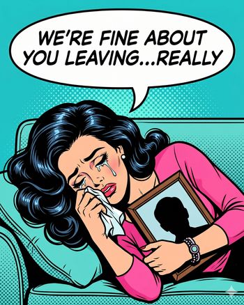Use Pop art farewell - group leaving ecard