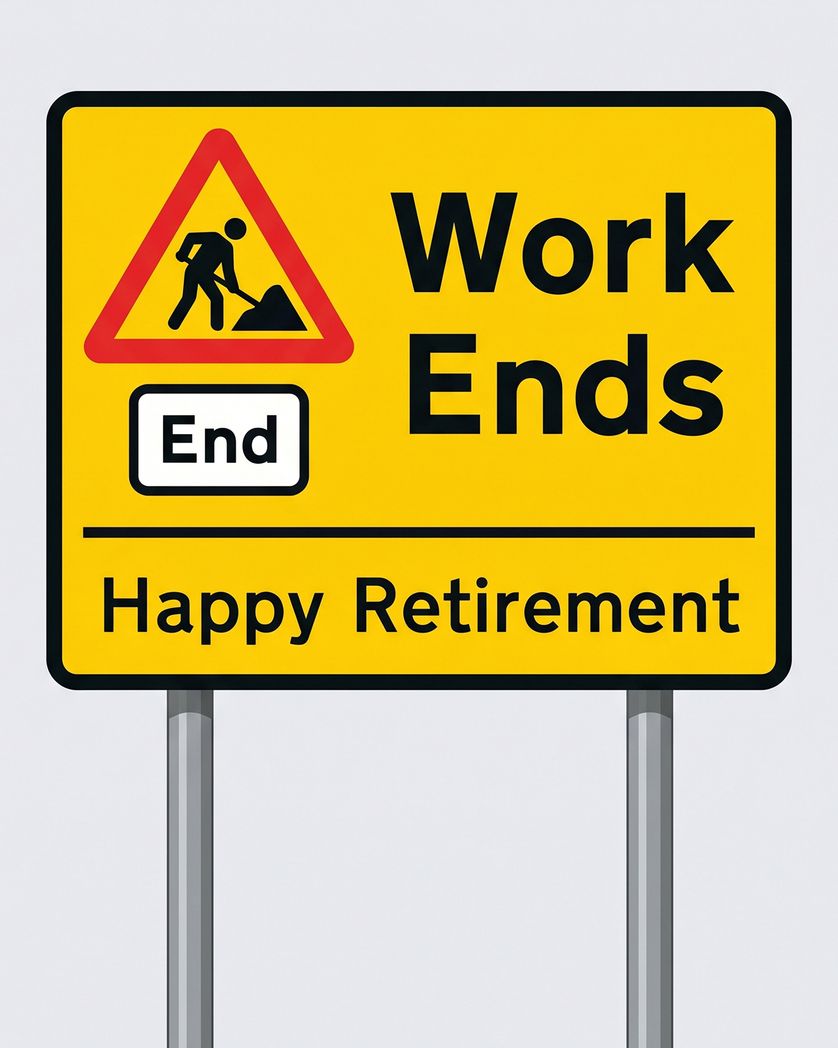 Card design "Man at rest - group retirement ecard"