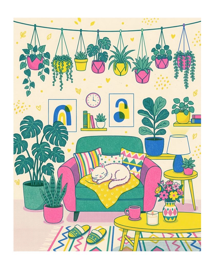 Card design "Cosy home - group ecard"