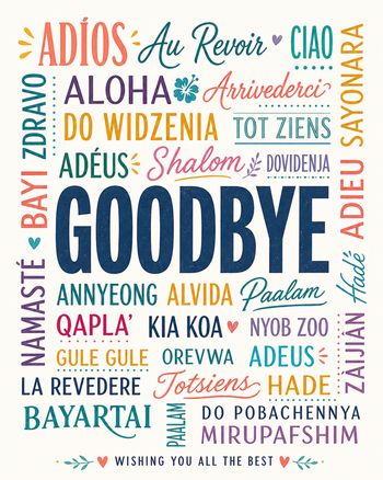 Use Word cloud - group farewell ecard