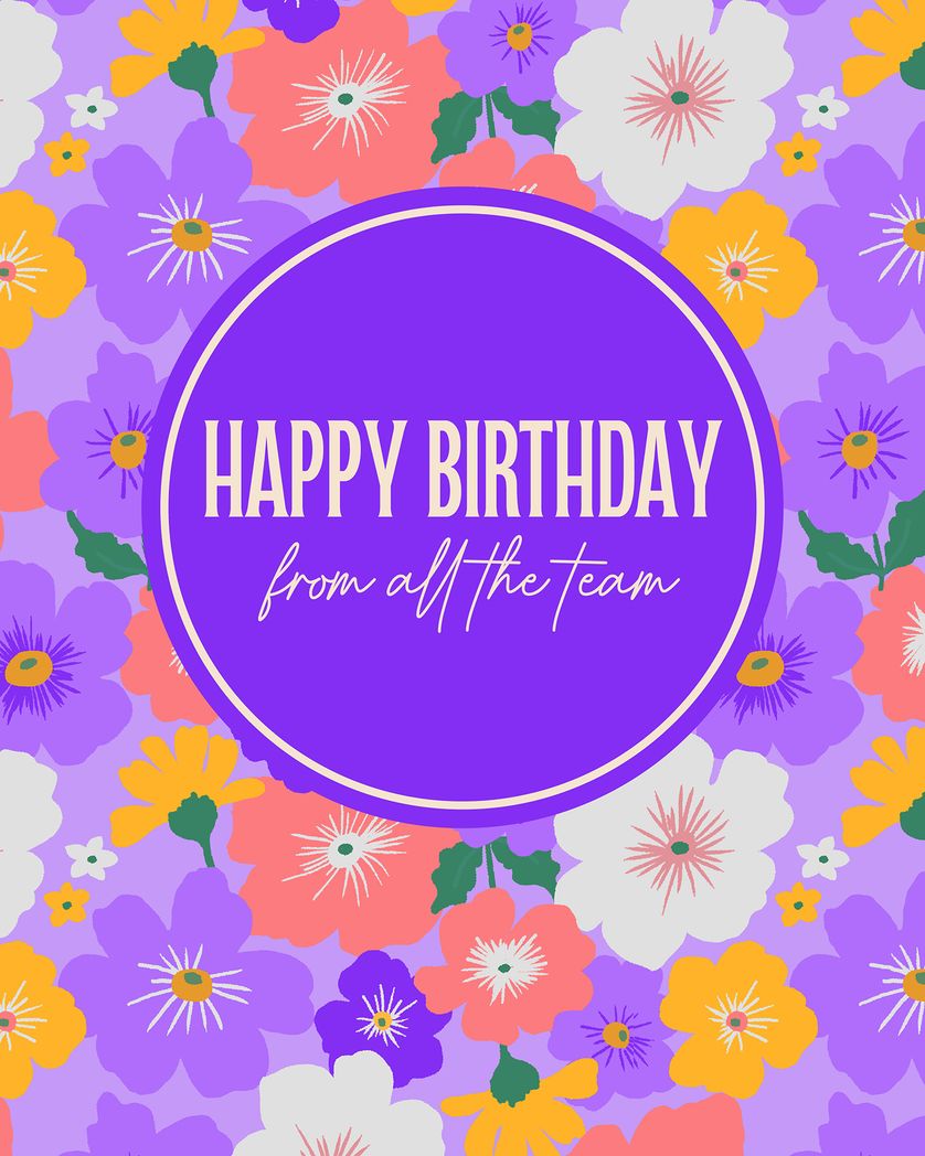 Card design "Pansy pattern - group birthday ecard"