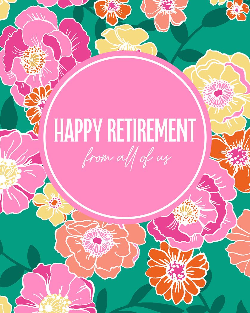 Card design "Arts and crafts- group retirement ecard"