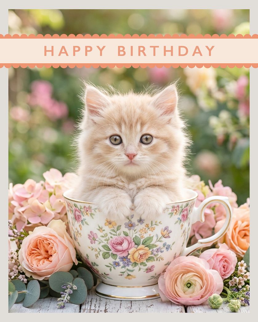 Card design "Cuteness overload - group birthday ecard"