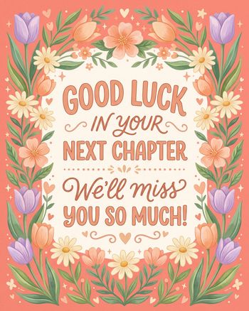 Use Tulips and daisies - group leaving ecard