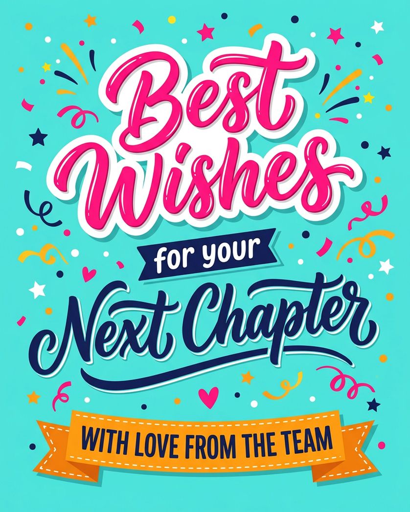 Card design "Bright Words - group leaving ecard"