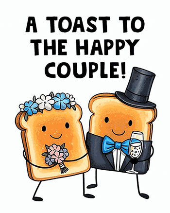 Use Wedding toast - group wedding ecard