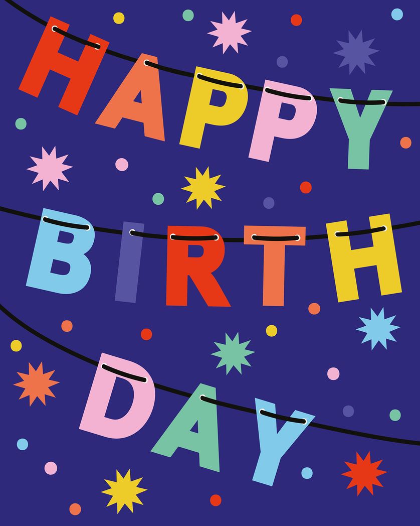 Card design "Birthday bunting - group birthday ecard"