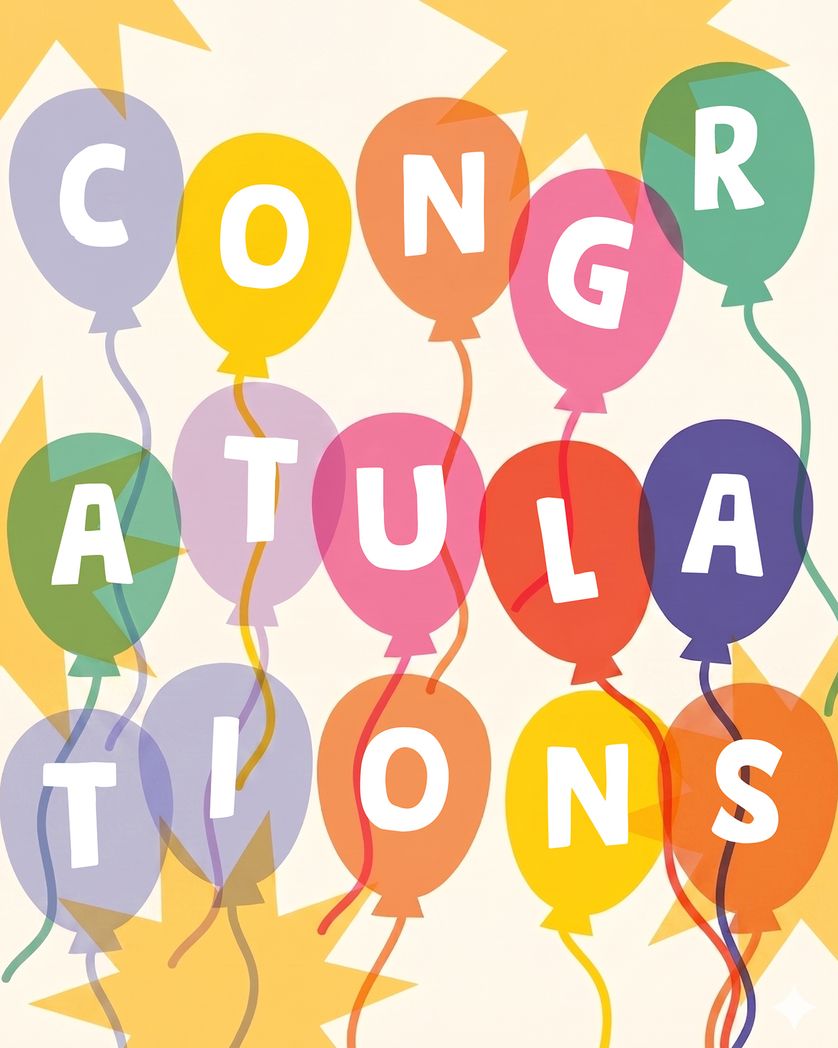 Card design "Balloon Party  - group congrats ecard"
